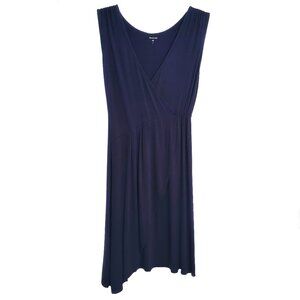 Garnet Hill Super Soft Jersey Knit Asymmetrical Faux Wrap Dress